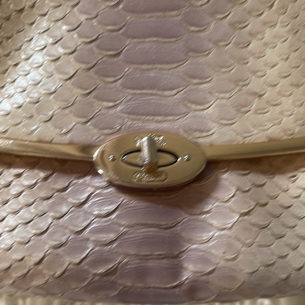 Coach Handbag With Gold Chain Cream with a little mauve mixed in it - Picture 2 of 8